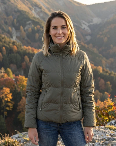 Martina from Žilina in olive green jacket at a Tatra mountain viewpoint in autumn
